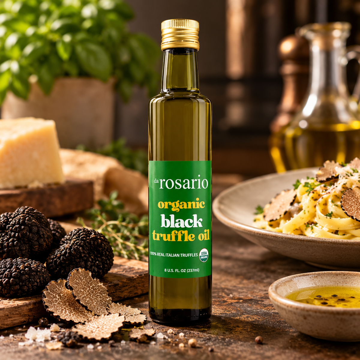 daRosario USDA Organic Black Truffle Oil, 8 oz bottle