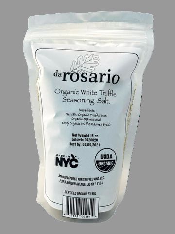 Packaging of da rosario Organic White Truffle Seasoning Salt on a white background
