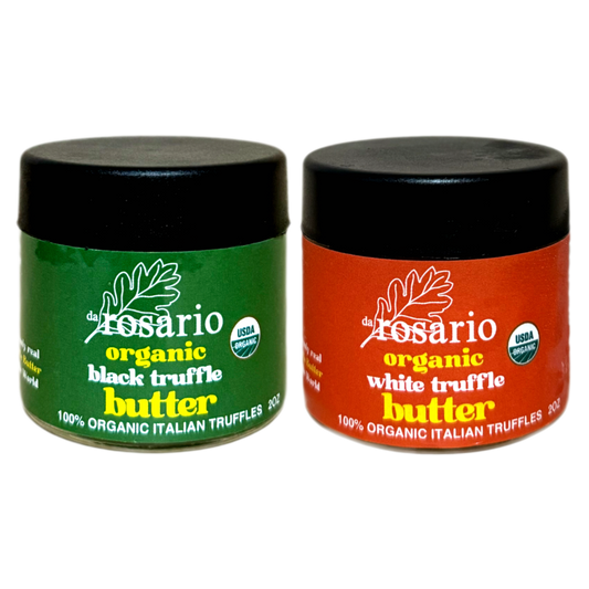 daRosario Organic White Truffle Butter & Black Truffle Butter - 2oz ea. Set of 2 Jars.