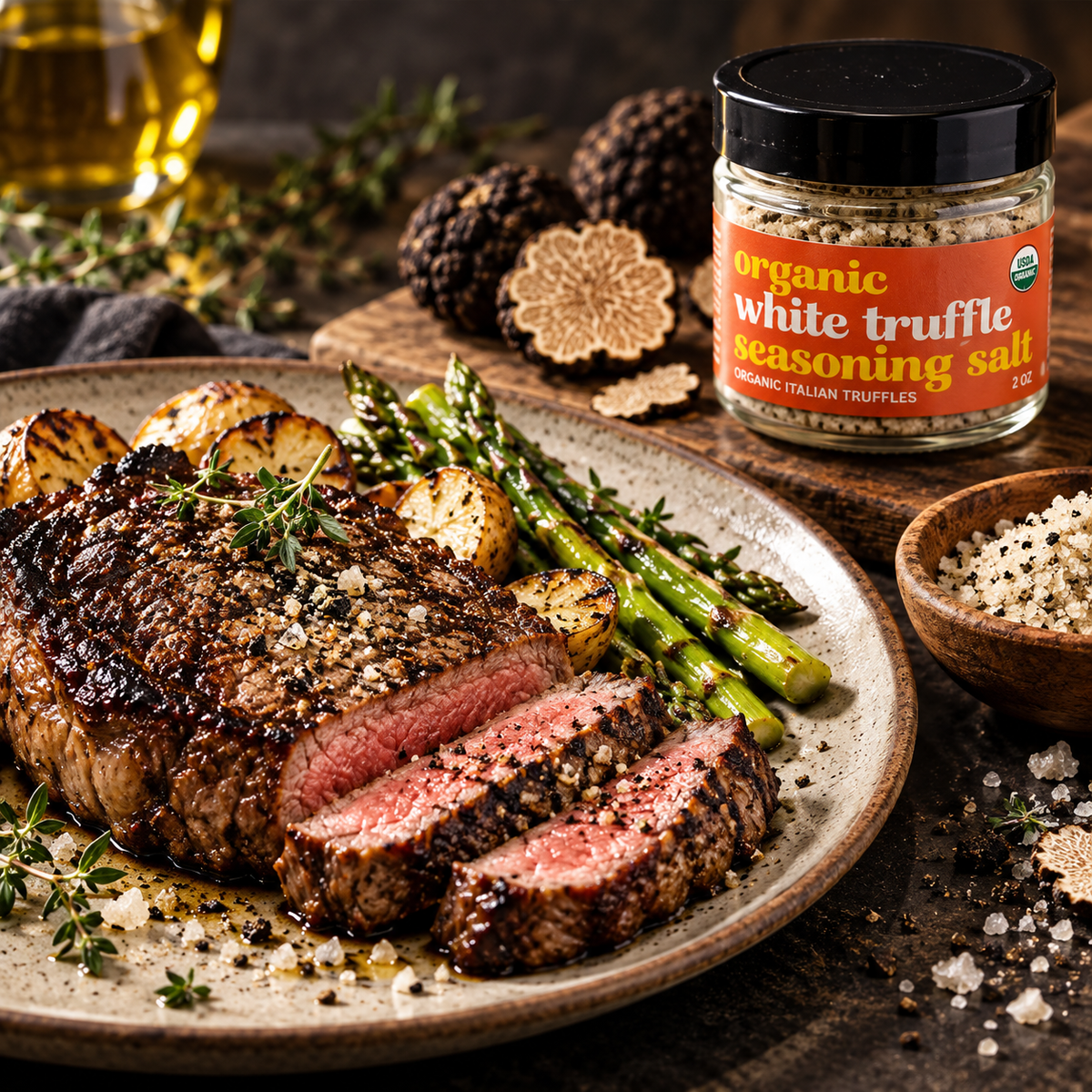 daRosario organic white truffle seasoning salt, 2 oz jar