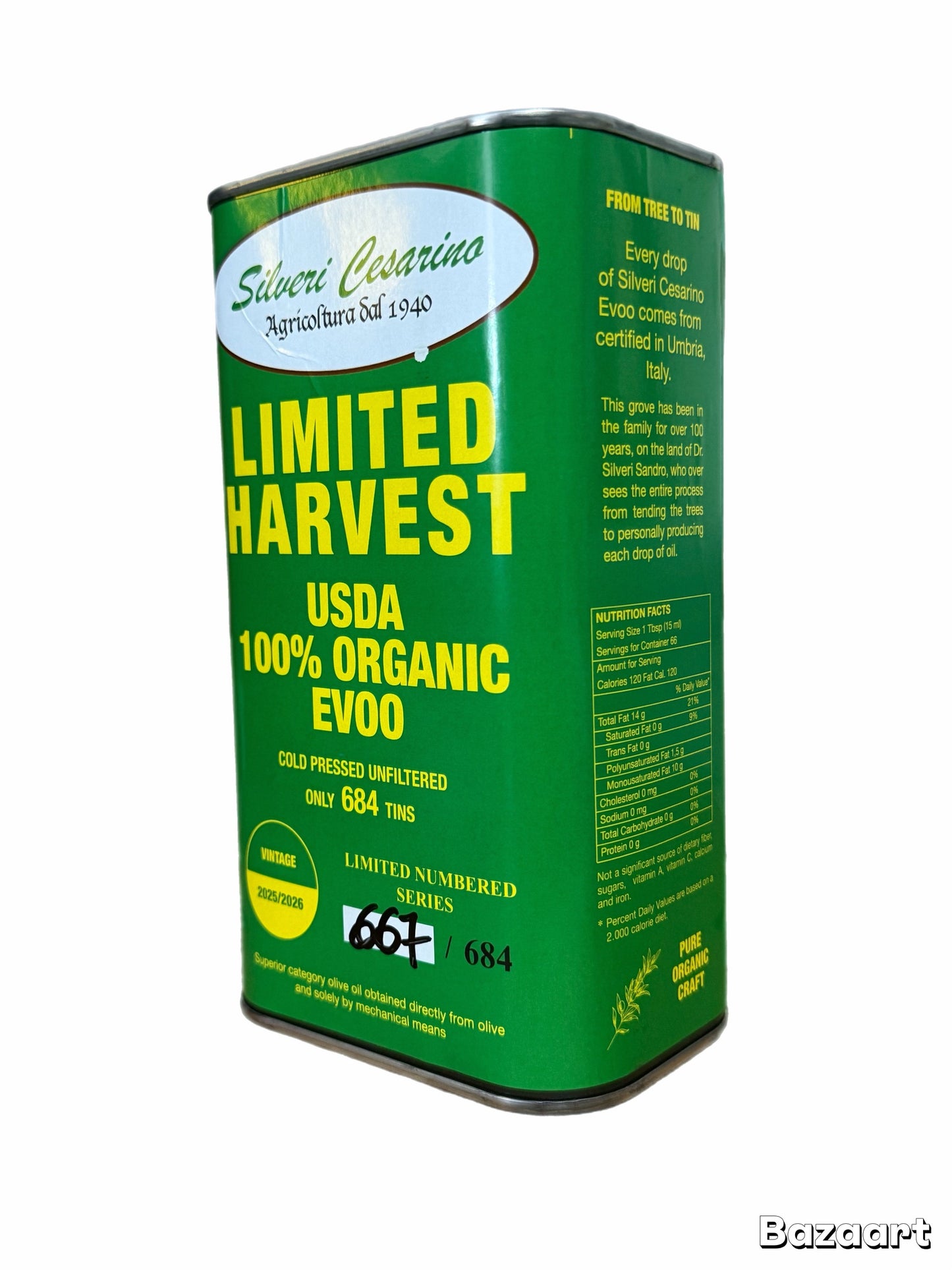 Organic EVOO Small Grove production with gift box - NEW Harvest!